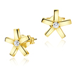 Five Pointed Star CZ Silver Stud Earring STS-3250 